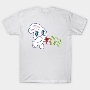 White dollar Floofer-clear-eyed crazy rabbit T-Shirt